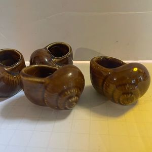 Vintage Hall China Shell Shape Salt Dips Set of 4